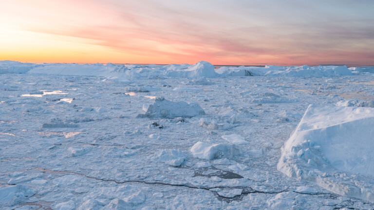 Eisbedeckter Eisfjord